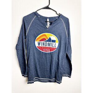 NWT Ouray Sportswear Windmill Long Sleeve Raglan T Shirt Blue Womens Medium